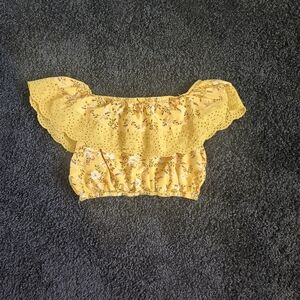 Yellow Floral Off-Shoulder Top